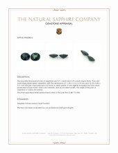 7.41 Ct.Tw.Total Carat Weight Bluish Green Sapphire Pair from Ceylon (Sri Lanka) Appraisal