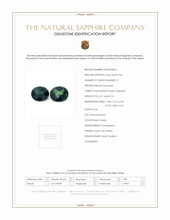 7.41 Ct.Tw.Total Carat Weight Bluish Green Sapphire Pair from Ceylon (Sri Lanka) Scan Report