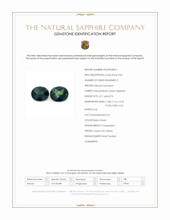 7.41 Ct.Tw.Total Carat Weight Bluish Green Sapphire Pair from Ceylon (Sri Lanka) Scan Report