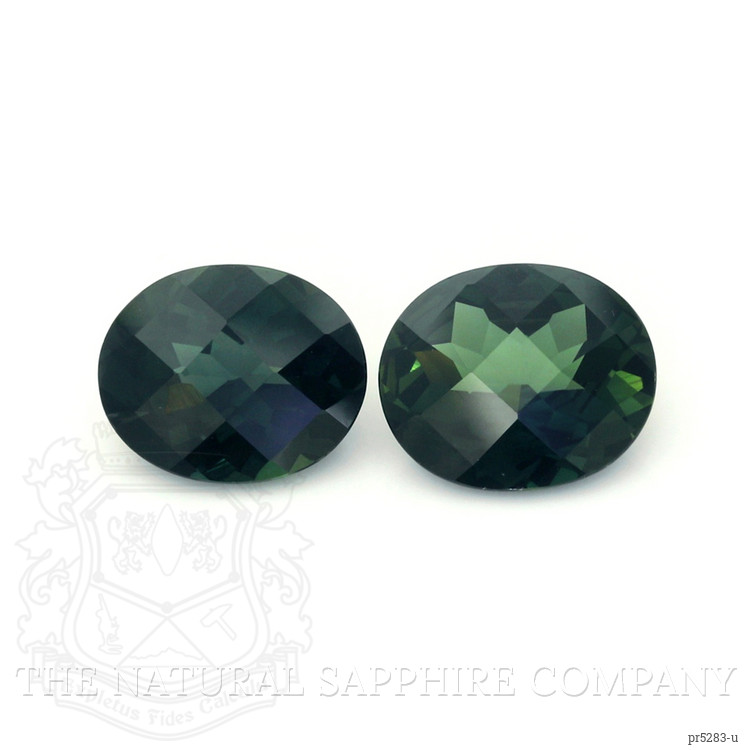 7.41 Ct.Tw. Bluish Green Sapphire Pair from Ceylon (Sri Lanka)