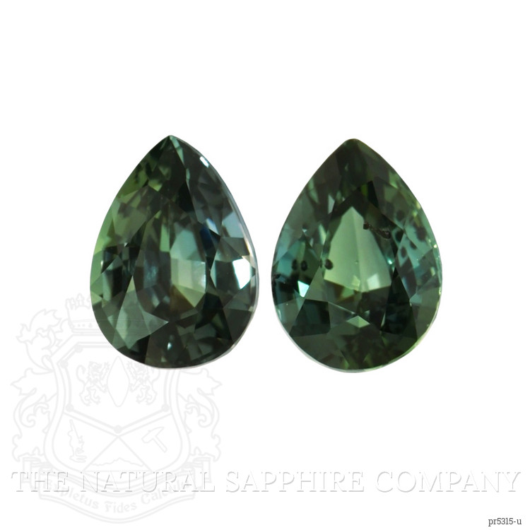 2.73 Ct.Tw. Bluish Green Sapphire Pair from Ceylon (Sri Lanka)