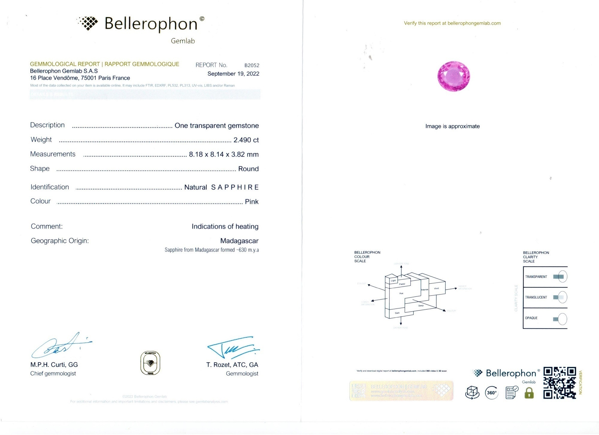 4.99 Ct.Tw. Pink Sapphire Pair from Madagascar