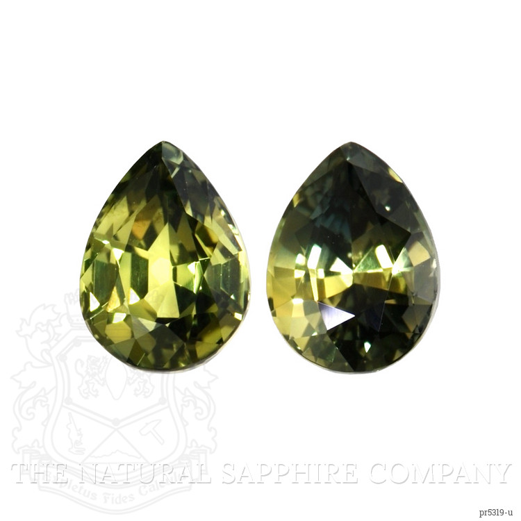 2.92 Ct.Tw. Green Sapphire Pair from Ceylon (Sri Lanka)
