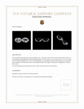 2.07 Ct.Tw.Total Carat Weight White Sapphire Pair from Ceylon (Sri Lanka) Appraisal