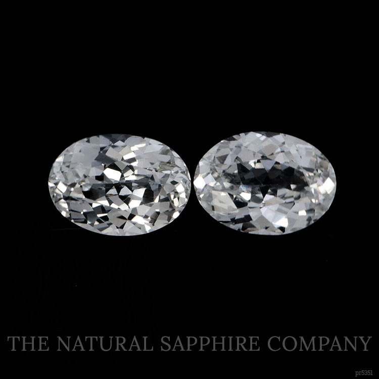 2.07 Ct.Tw. White Sapphire Pair from Ceylon (Sri Lanka)