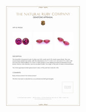 1.60 Ct.Tw.Total Carat Weight Ruby Pair from Mozambique Appraisal