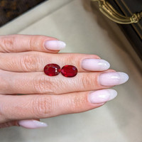 8.05 Ct.Tw.Total Carat Weight Ruby Pair from Mozambique Life Style