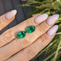 6.24 Ct.Tw.Total Carat Weight Emerald Pair from Zambia Life Style