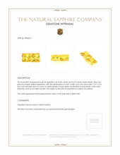 0.77&nbsp;Ct.Tw.Total Carat Weight Yellow Sapphire Pair from Ceylon (Sri Lanka) Appraisal