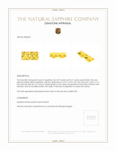 0.80 Ct.Tw.Total Carat Weight Yellow Sapphire Pair from Ceylon (Sri Lanka) Appraisal