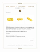 0.80 Ct.Tw.Total Carat Weight Yellow Sapphire Pair from Ceylon (Sri Lanka) Appraisal