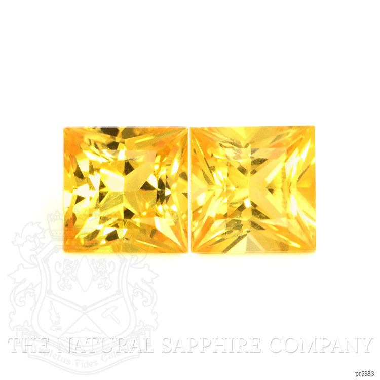 0.85 Ct.Tw. Orangish Yellow Sapphire Pair from Ceylon (Sri Lanka)