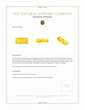 0.87 Ct.Tw.Total Carat Weight Yellow Sapphire Pair from Ceylon (Sri Lanka) Appraisal