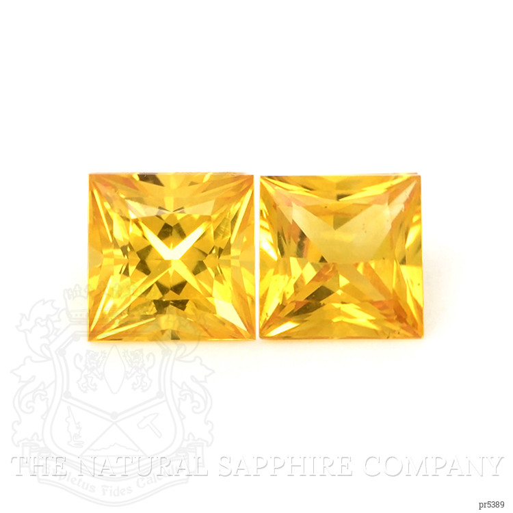 0.75 Ct.Tw. Orangish Yellow Sapphire Pair from Ceylon (Sri Lanka)