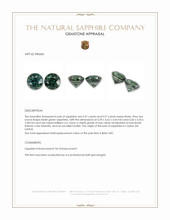 1.14 Ct.Tw.Total Carat Weight Bluish Green Sapphire Pair from Ceylon (Sri Lanka) Appraisal
