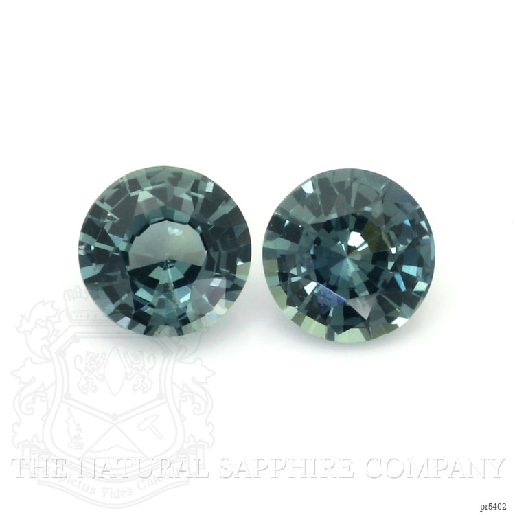 0.87 Ct.Tw. Bluish Green Sapphire Pair from Ceylon (Sri Lanka)