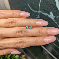 0.87&nbsp;Ct.Tw.Total Carat Weight Bluish Green Sapphire Pair from Ceylon (Sri Lanka) Life Style