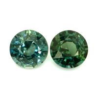 1.79 Ct.Tw.Total Carat Weight Bluish Green Sapphire Pair from Madagascar Video