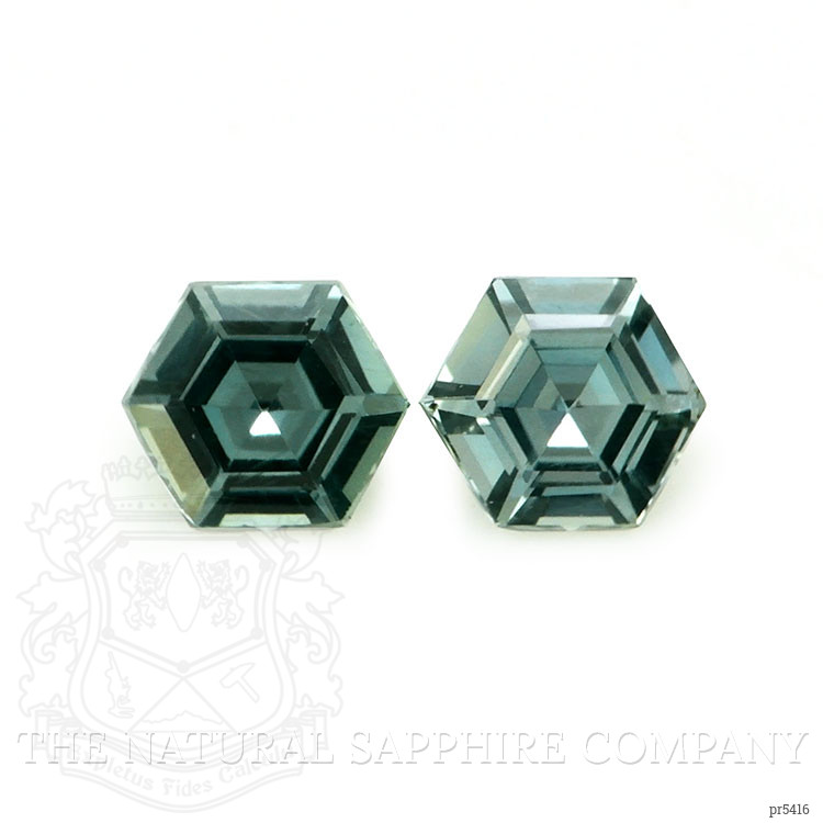 0.50 Ct.Tw. Bluish Green Sapphire Pair from Ceylon (Sri Lanka)
