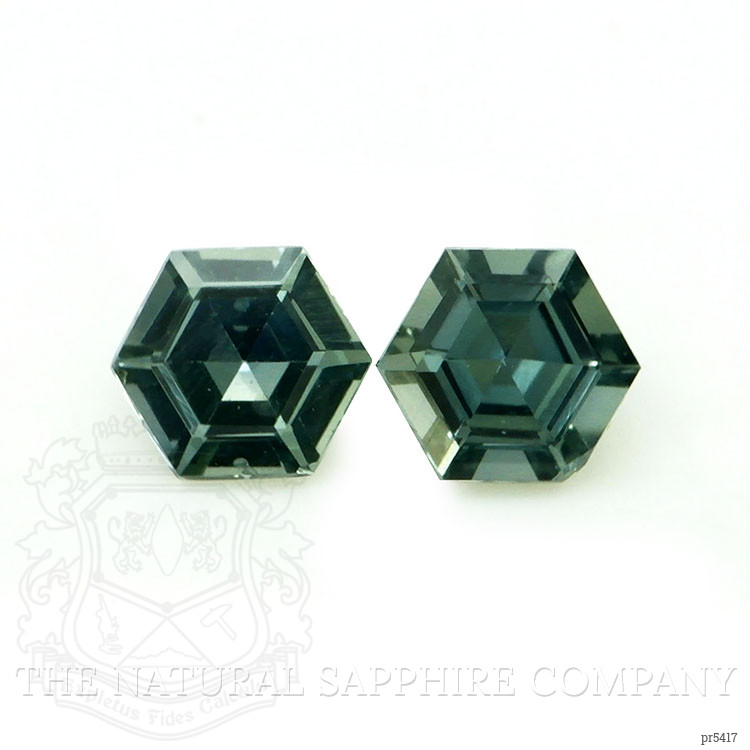 0.52 Ct.Tw. Bluish Green Sapphire Pair from Ceylon (Sri Lanka)