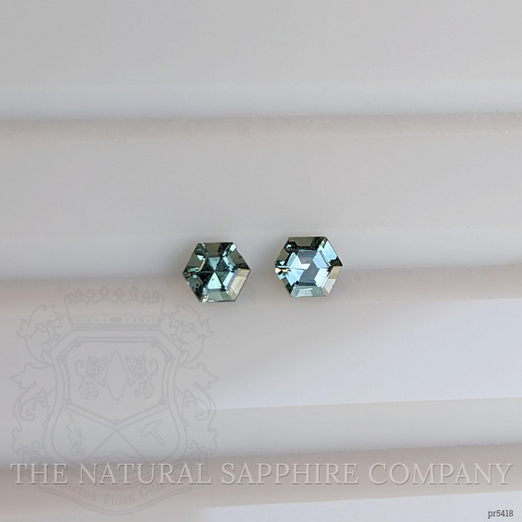 0.55 Ct.Tw. Green Sapphire Pair from Ceylon (Sri Lanka)