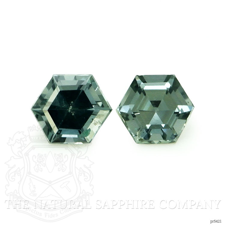 0.56 Ct.Tw. Bluish Green Sapphire Pair from Ceylon (Sri Lanka)