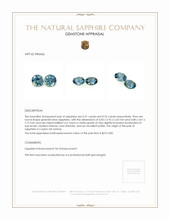 0.63 Ct.Tw.Total Carat Weight Greenish Blue Sapphire Pair from Ceylon (Sri Lanka) Appraisal