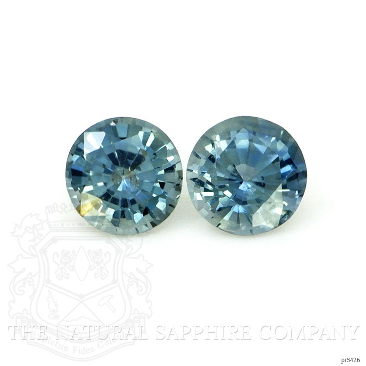 0.63 Ct.Tw. Greenish Blue Sapphire Pair from Ceylon (Sri Lanka)