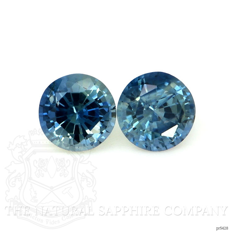 0.69 Ct.Tw. Greenish Blue Sapphire Pair from Ceylon (Sri Lanka)