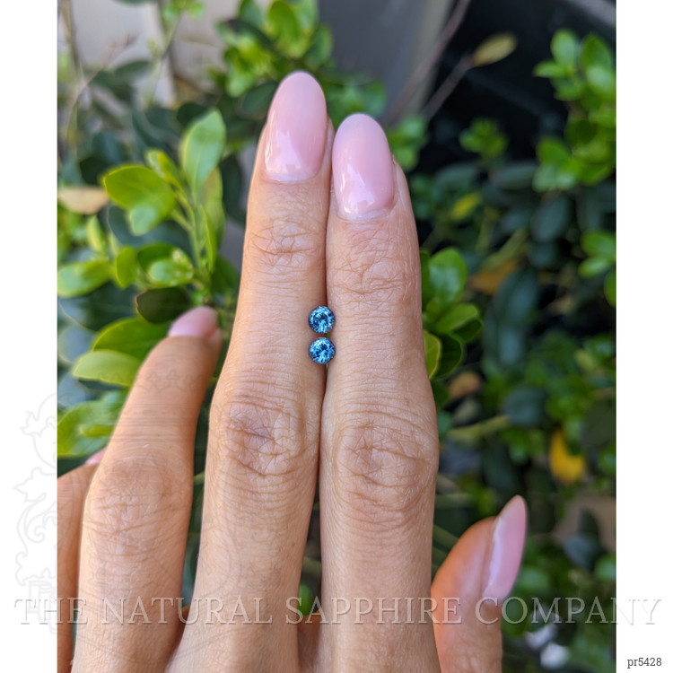 0.69 Ct.Tw. Greenish Blue Sapphire Pair from Ceylon (Sri Lanka)