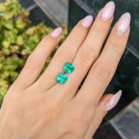 3.47&nbsp;Ct.Tw.Total Carat Weight Emerald Pair from Zambia Life Style
