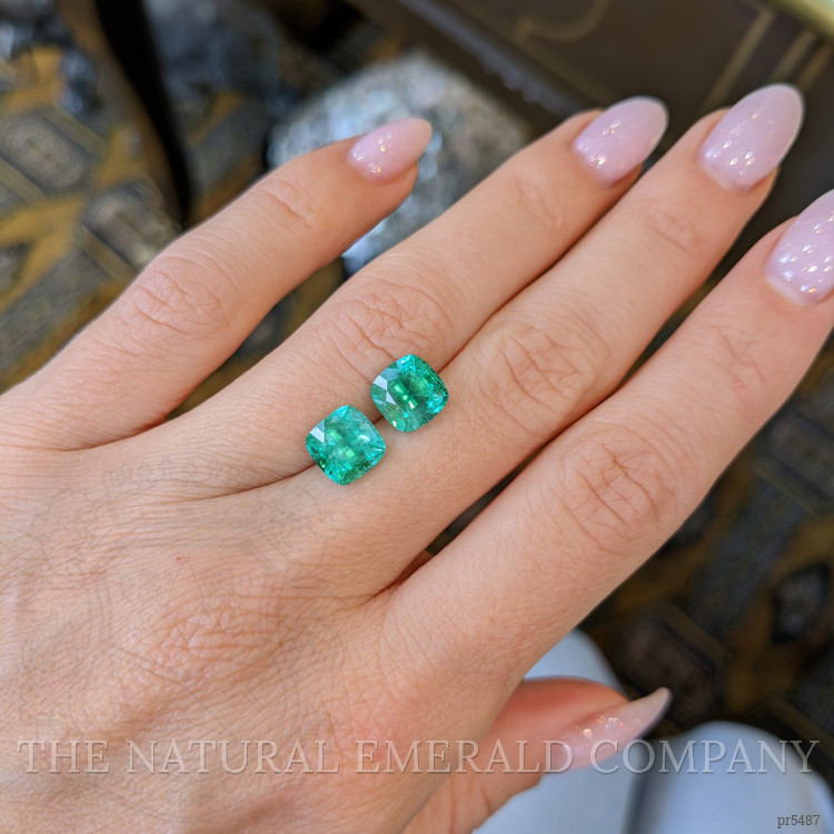 3.47 Ct.Tw. Emerald Pair from Zambia