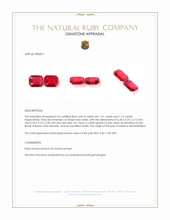 2.14 Ct.Tw.Total Carat Weight Ruby Pair from Mozambique Appraisal