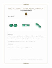 2.26 Ct.Tw.Total Carat Weight Emerald Pair from Zambia Appraisal