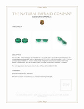 2.26 Ct.Tw.Total Carat Weight Emerald Pair from Zambia Appraisal