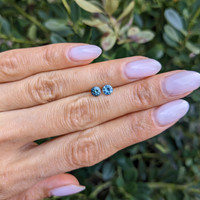 0.85&nbsp;Ct.Tw.Total Carat Weight Greenish Blue Sapphire Pair from Madagascar Life Style