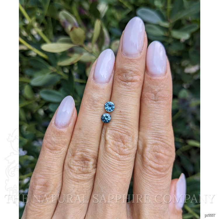 0.85 Ct.Tw. Greenish Blue Sapphire Pair from Madagascar