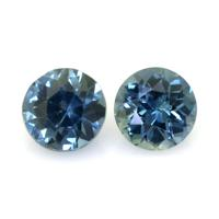 0.69 Ct.Tw.Total Carat Weight Greenish Blue Sapphire Pair from Madagascar Video