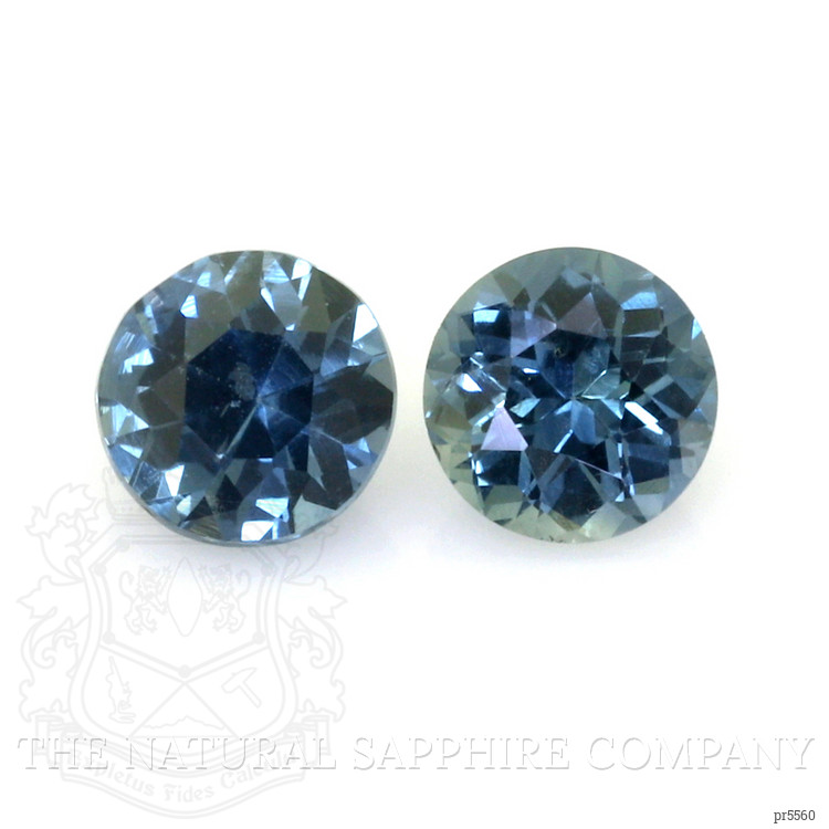 0.69 Ct.Tw. Greenish Blue Sapphire Pair from Madagascar