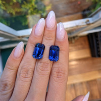 21.21&nbsp;Ct.Tw.Total Carat Weight Blue Sapphire Pair from Ceylon (Sri Lanka) Life Style