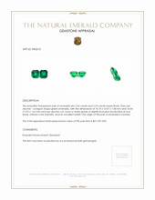 10.78&nbsp;Ct.Tw.Total Carat Weight Emerald Pair from Zambia Appraisal