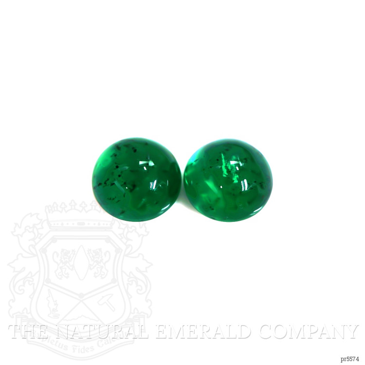 11.95 Ct.Tw. Cabochon Emerald Pair from Zambia