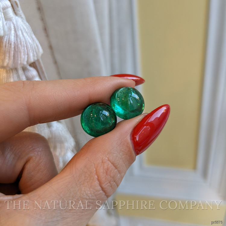 16.04 Ct.Tw. Cabochon Emerald Pair from Zambia