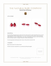 1.20 Ct.Tw.Total Carat Weight Ruby Pair from Mozambique Appraisal