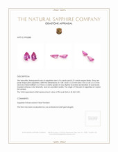 1.49&nbsp;Ct.Tw.Total Carat Weight Pink Sapphire Pair from Ceylon (Sri Lanka) Appraisal