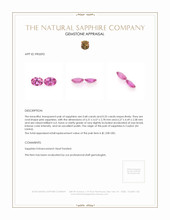 1.23 Ct.Tw.Total Carat Weight Pink Sapphire Pair from Ceylon (Sri Lanka) Appraisal