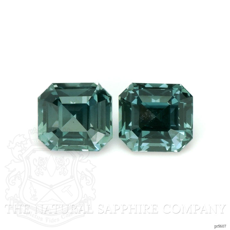2.08 Ct.Tw. Bluish Green Sapphire Pair from Ceylon (Sri Lanka)