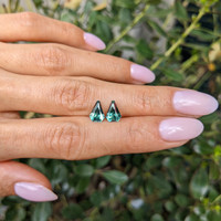 2.58&nbsp;Ct.Tw.Total Carat Weight Bluish Green Sapphire Pair from Madagascar Life Style