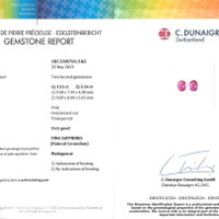 6.85 Ct.Tw.Total Carat Weight Pink Sapphire Pair from Ceylon (Sri Lanka) Scan Report