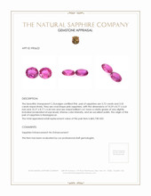 7.07 Ct.Tw.Total Carat Weight Pink Sapphire Pair from Madagascar Appraisal